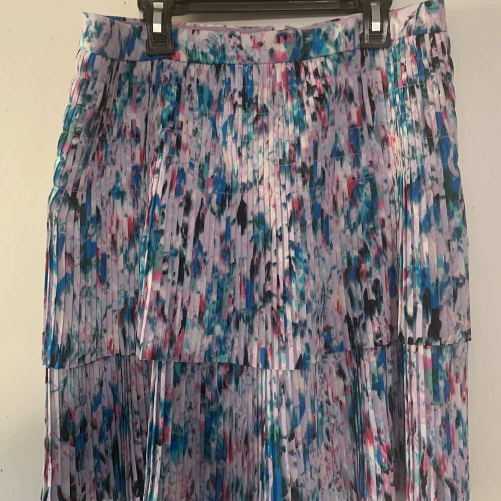 J CREW $128 Watercolor Floral Two Tier Pleated Skirt 6